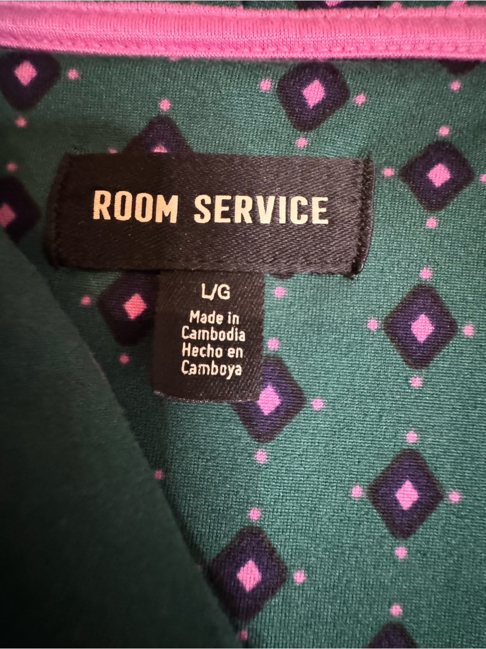 Room service Pajama Set with Pink Piping - Picture 3 of 6
